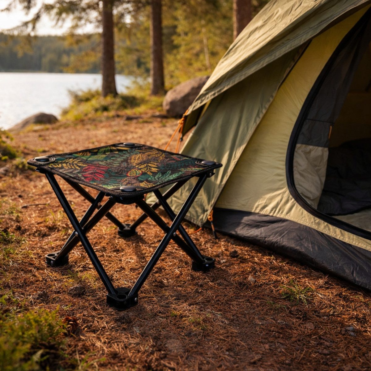 Раскладной табурет для рыбалки KITUA Camping 28 х 28 х 24 см (MH-5560)