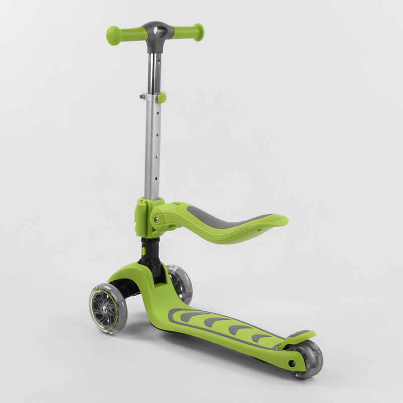 Самокат_трехколесный_Т-07196_(4)_Best_Scooter_САЛАТОВЫЙ_С_СИДЕНИЕМ_складной_алюминиевый_руль_4_колес