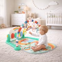 Развивающий коврик для детей Piano Fitness Rack с дугой, пианино и подвесками (НЕ 0652)