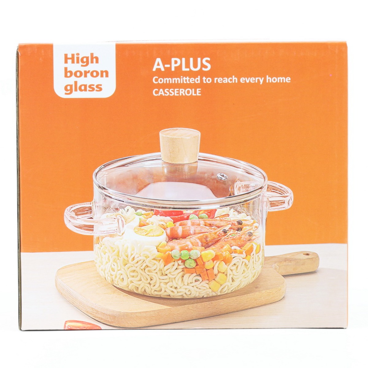 Кастрюля стеклянная для запекания A-PLUS 3.0 л (1056)