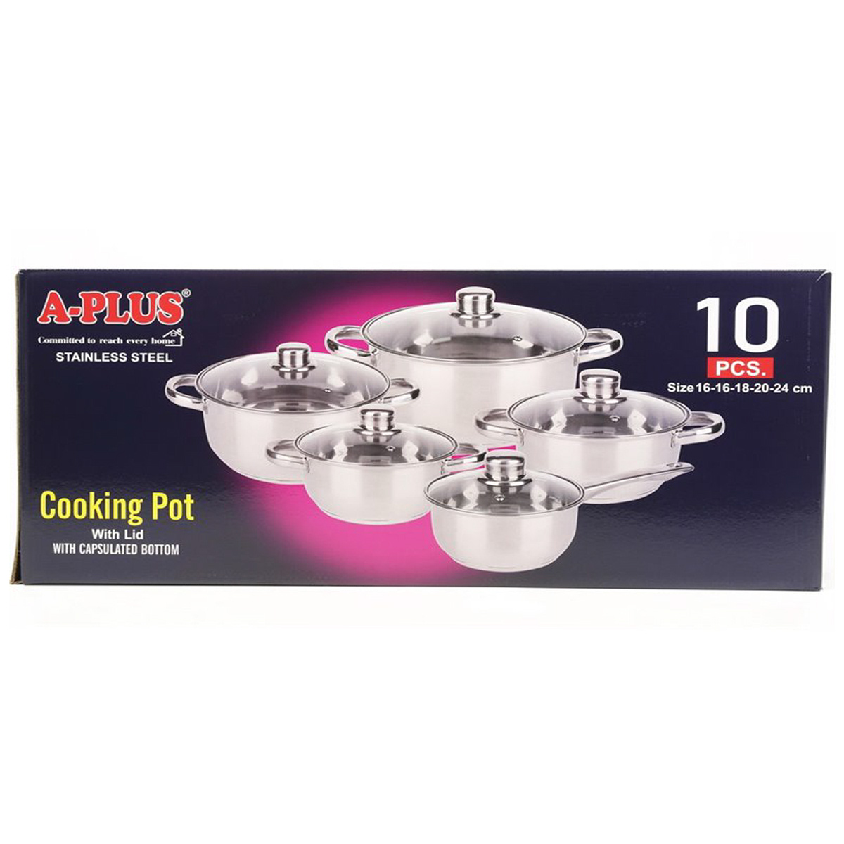 Набор кастрюль A-PLUS 10 предметов (1293)
