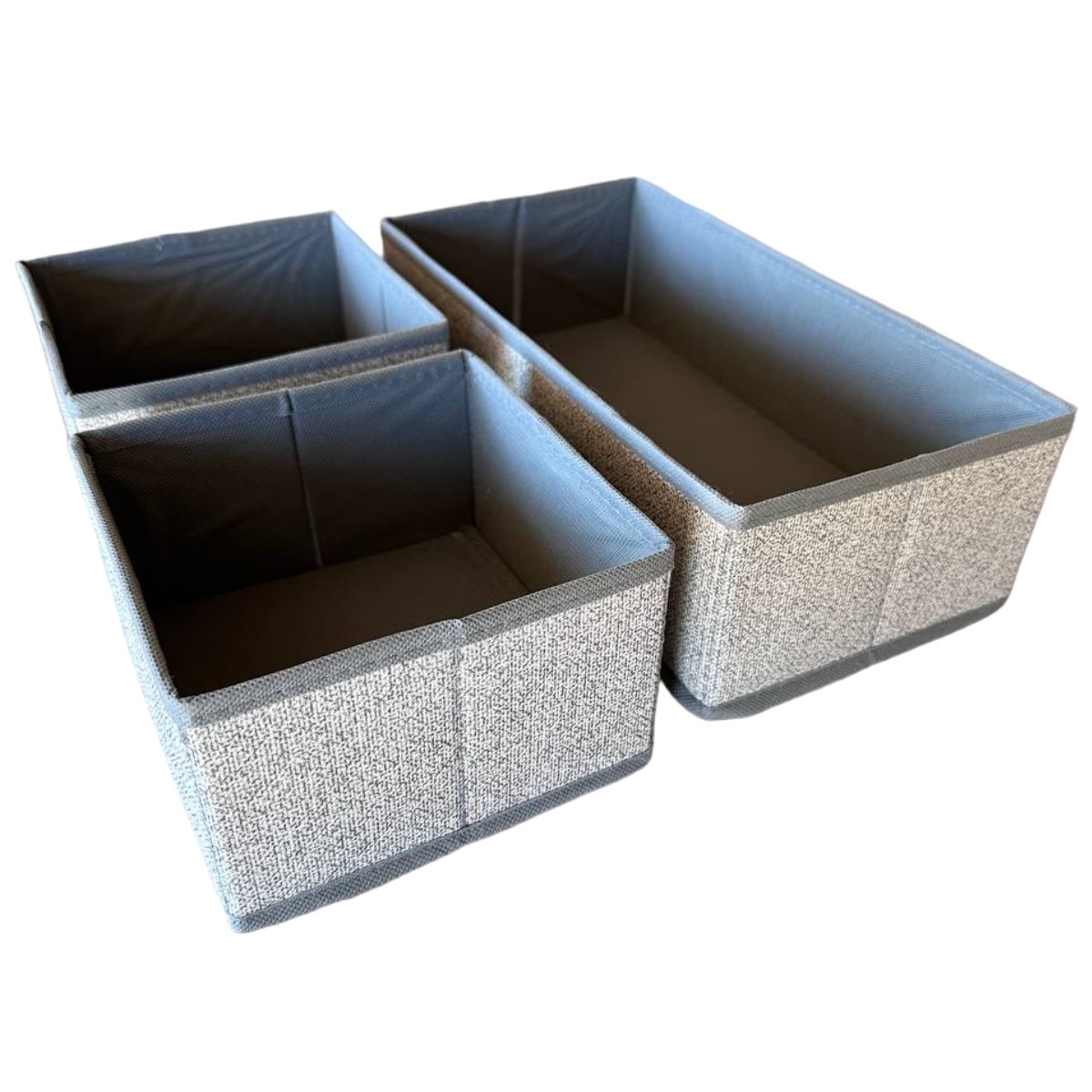 Набор коробок-органайзеров для хранения вещей Home 3 предмета (3216102J) (Серый)