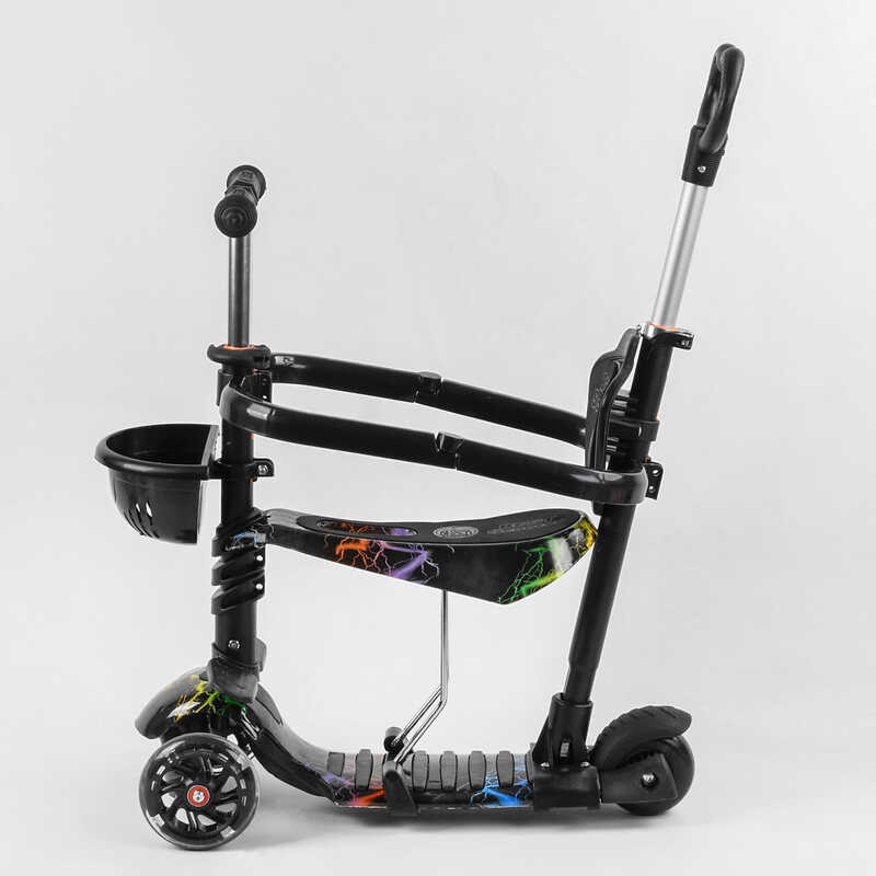 Самокат_5в1_S_8466_(1)_Best_Scooter_АБСТРАКЦИЯ_с_защитным_бампером_PU_колеса_ПОДСВЕТКА__КОЛЕС_в_коро