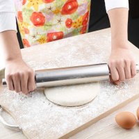 Скалка из нержавеющей стали Rolling Pin с вращающимся валиком 44 х 5 см (R97330-44)