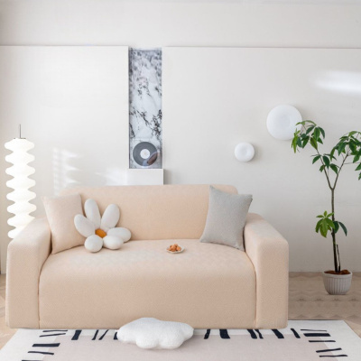 Чехол на 2-месный диван Colorful Home накидка на резинке 145 х 185 см (42563) (Светло-бежевый)