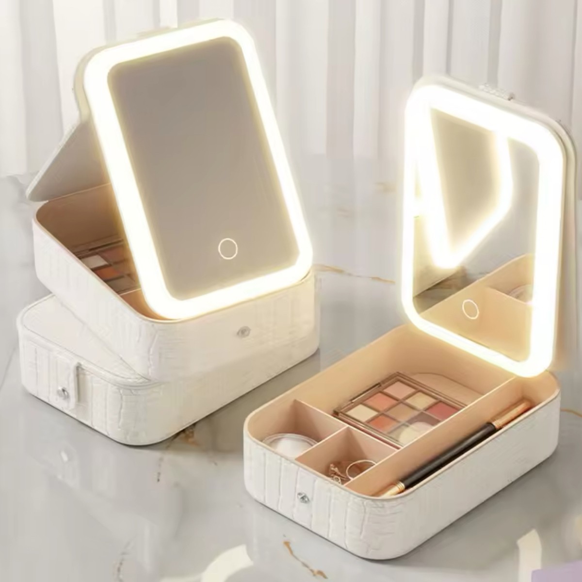 Органайзер дорожный для косметики Makeup Case с зеркалом и LED подсветкой