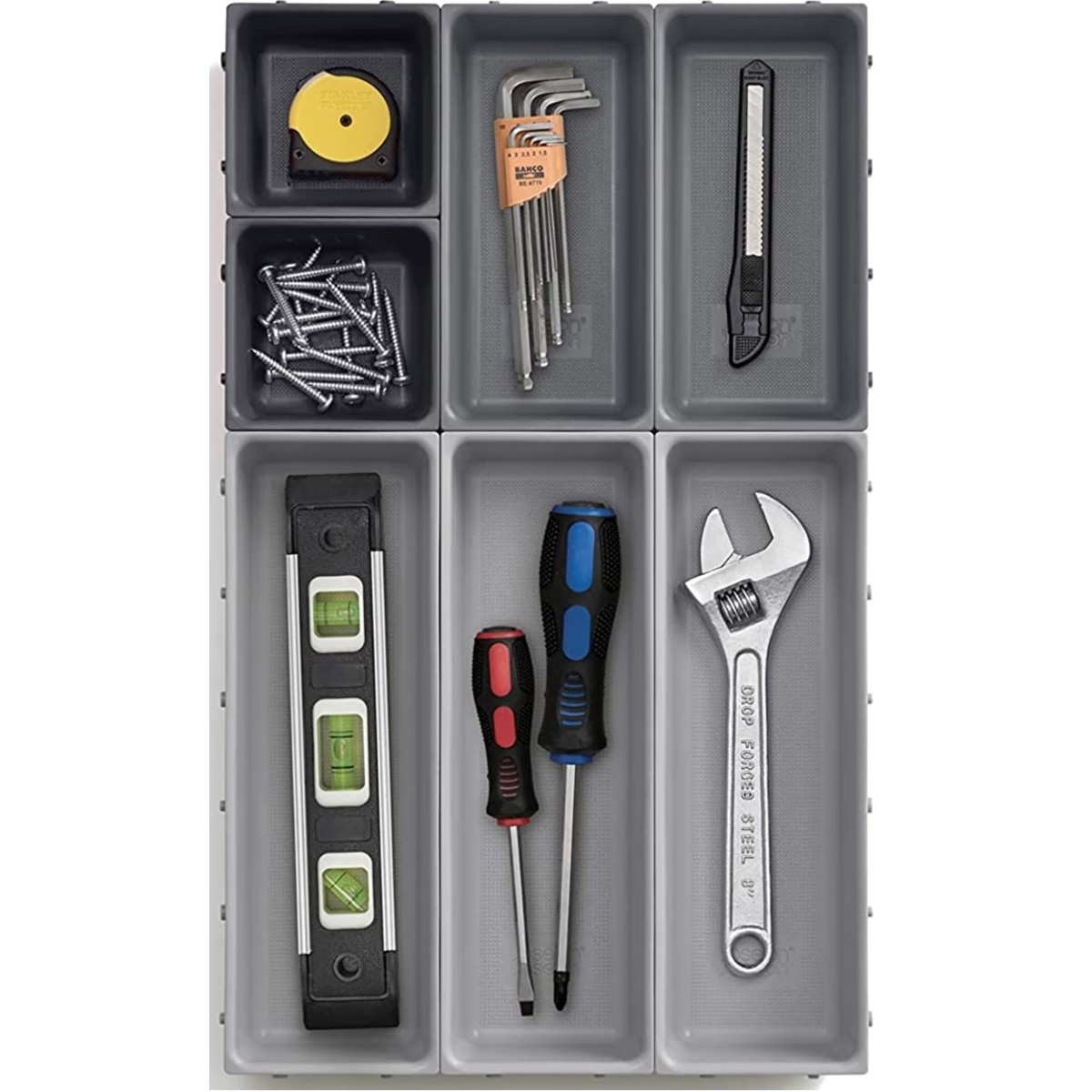 Кухонный модульный органайзер для ящиков Drawer Organizer 7 отделений 27 х 15.5 х 10 см (R93680-7)
