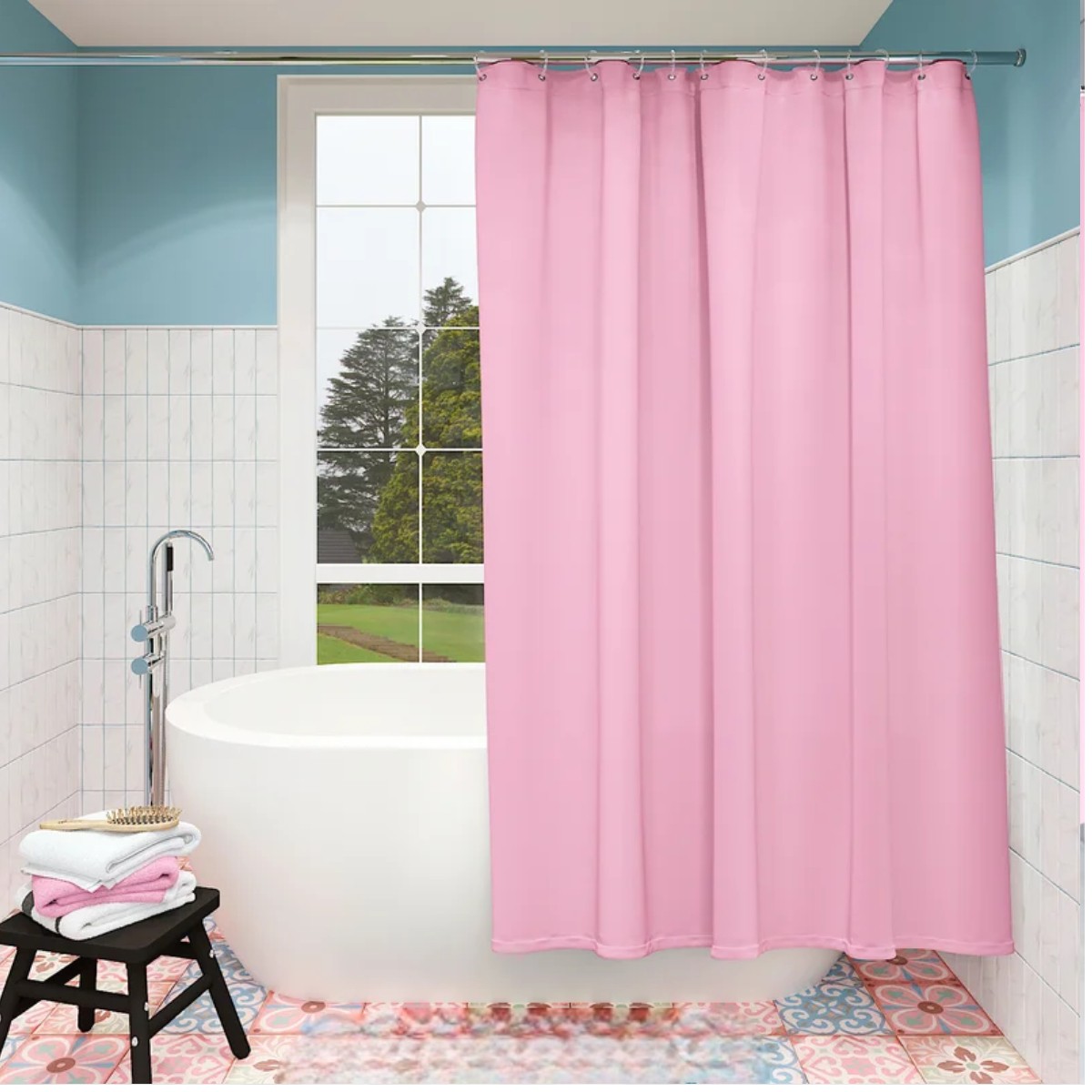 Шторка для ванной Shower Curtain 180 х 180 см (R81774) (Розовый)