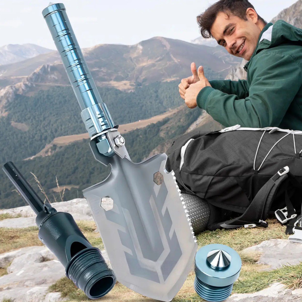 Многофункциональная туристическая лопата складная Multifunctional Shovel 67 см (WTH71283-15)