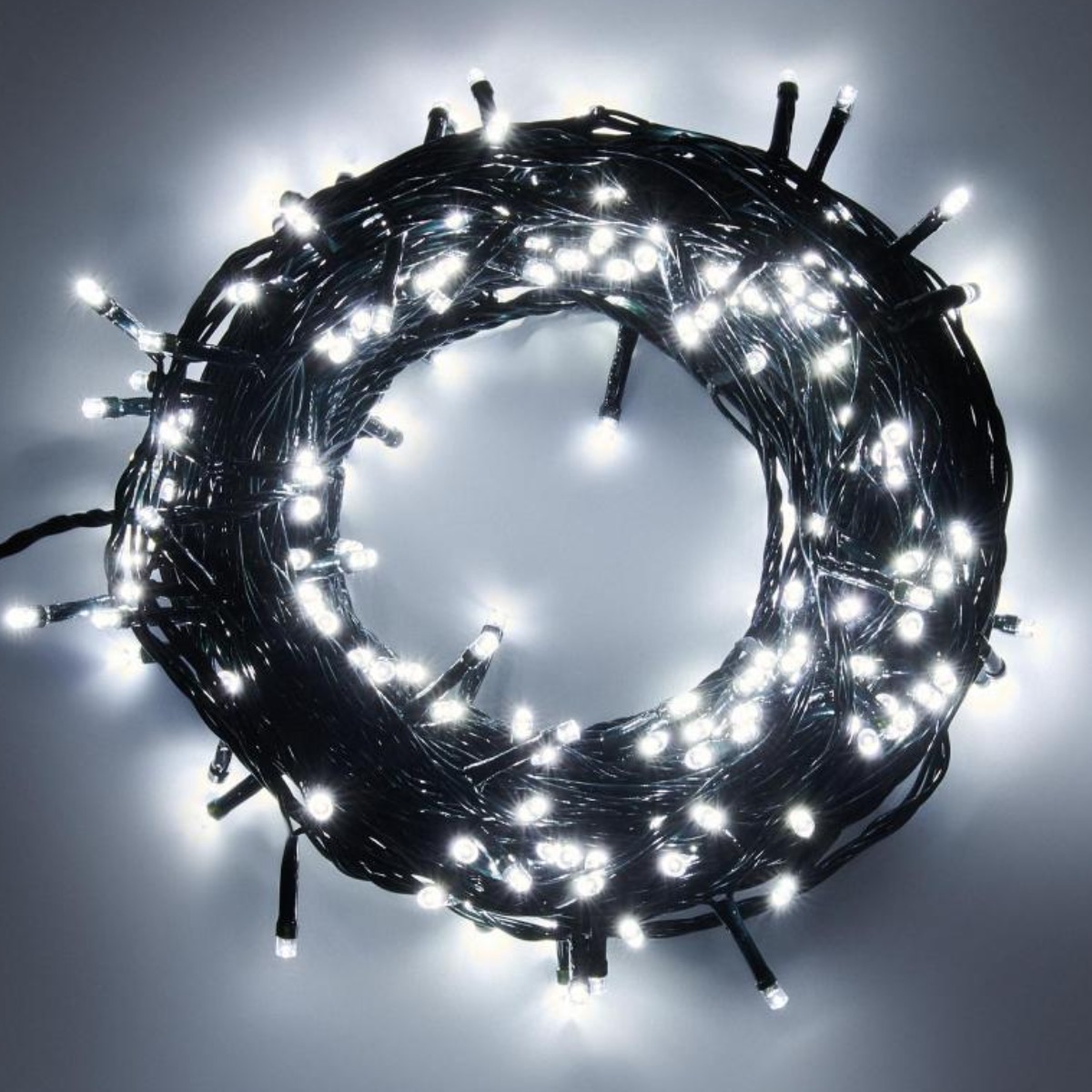 Гірлянда новорічна Xmas 100 LED 9 м чорний провід (RD7128) Холодний білий