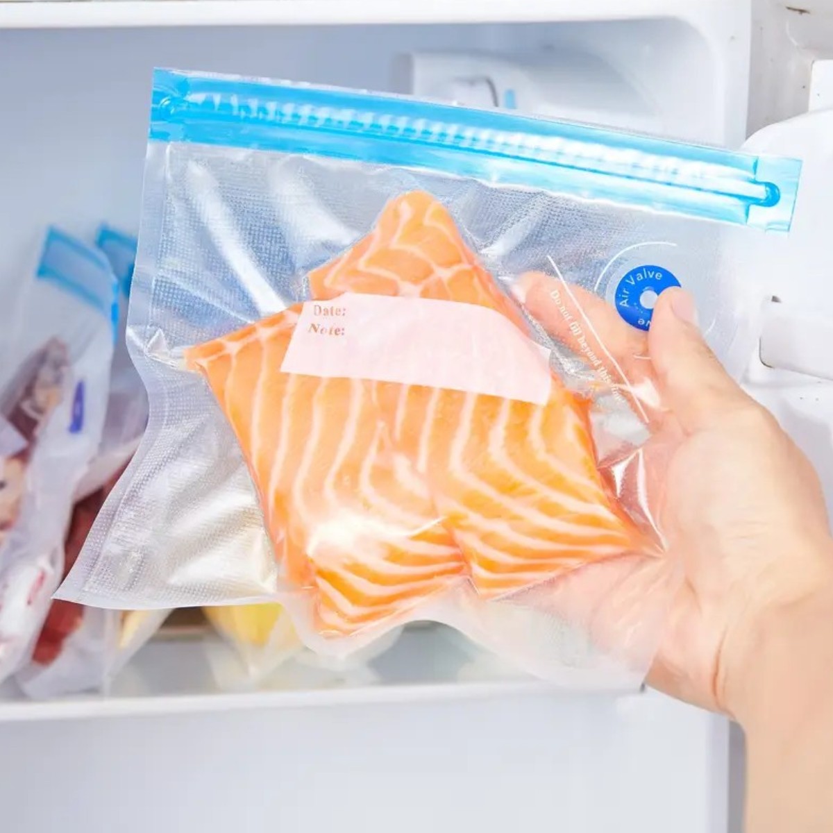 Вакуумные пакеты Vacuum Bag для пищевых продуктов с застежкой и клапаном 6 шт 21 х 22 см (R37418-22)