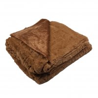 Плед покрывало шиншилла HOME TEXTILES микрофибра 220 х 240 (34650) Коричневый