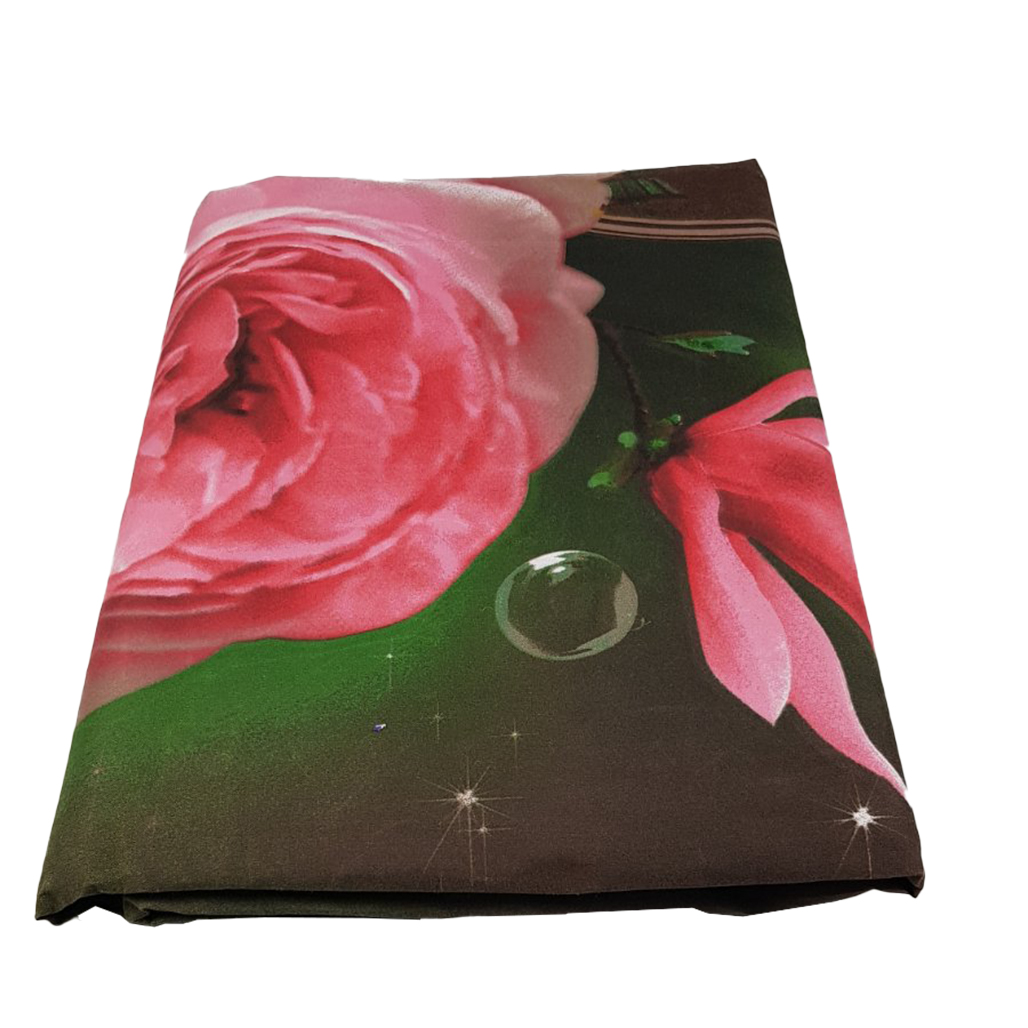 Підковдра двоспальна ТIROTEX бавовна 175 х 210 см (34658) Троянда на коричневому