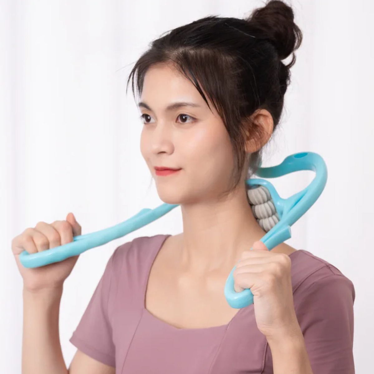 Масажер ручний для шиї 6-колісний Hexiang Neck Massager 