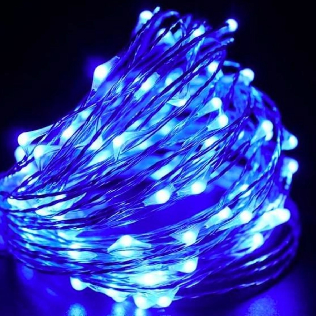 Гирлянда новогодняя на батарейках Xmas "Капля росы" 10 м (7290) Синяя