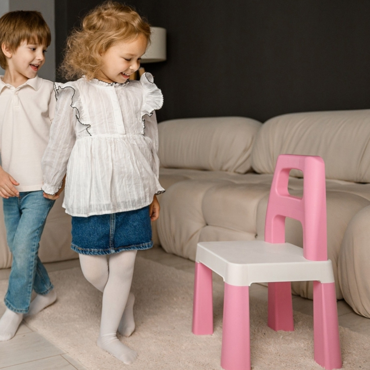 Детский стульчик пластиковый Technok Toys 32 х 32 х 55 см (0167) Светло-розовый