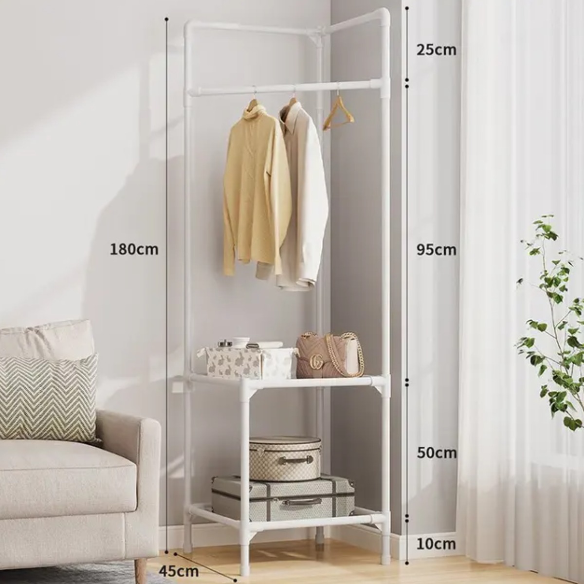 Вішалка підлогова кутова для одягу Corner coat rack