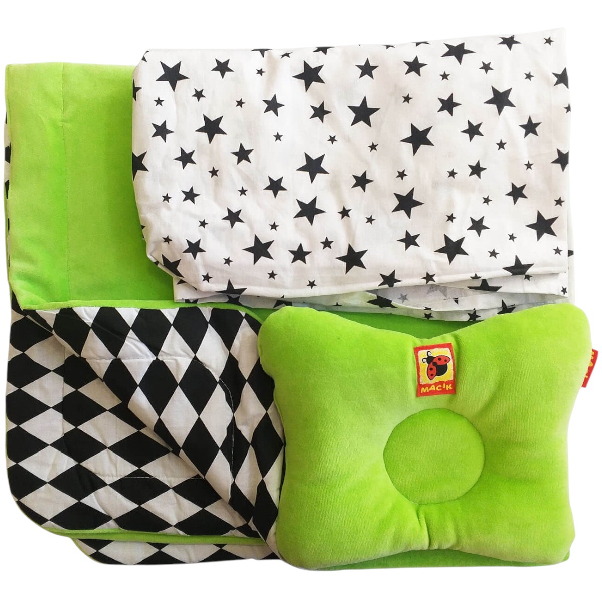 Дитячий постільний комплект Масік "Bed Set Newborn" подушка, ковдра, простирадло (МС110512-08) Зелений