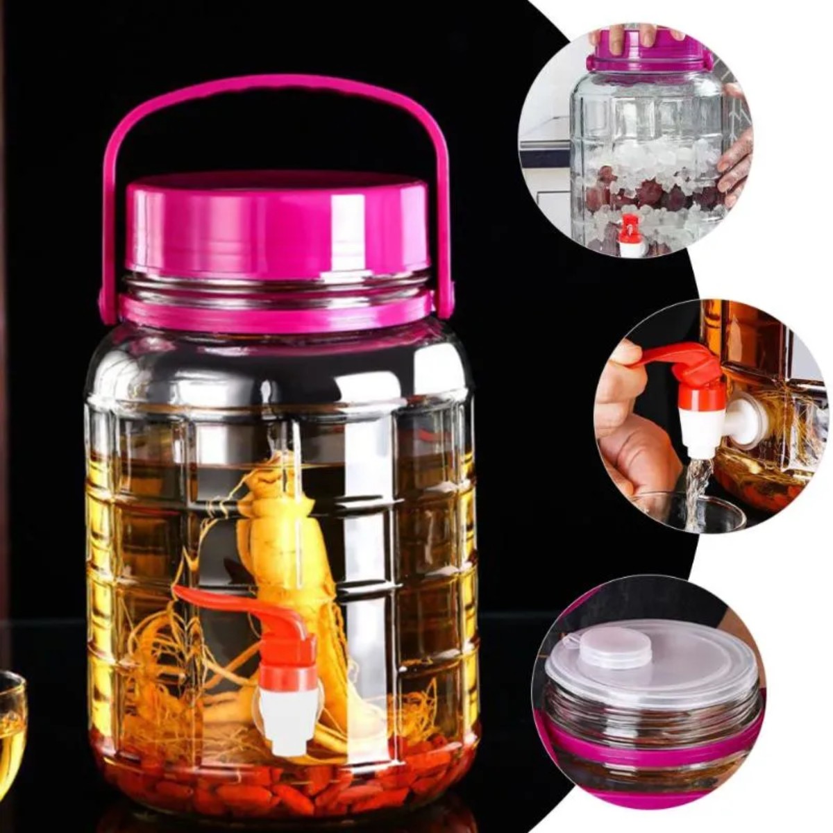 Лимонадник із краном Lemonade Bottle 3 л (R92842) Скло