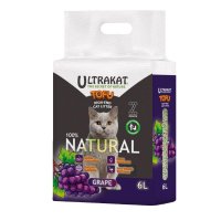 Соевый наполнитель для кошачего туалета Ultrakat Tofu с ароматом винограда 3 мм 6 л 2.5 кг