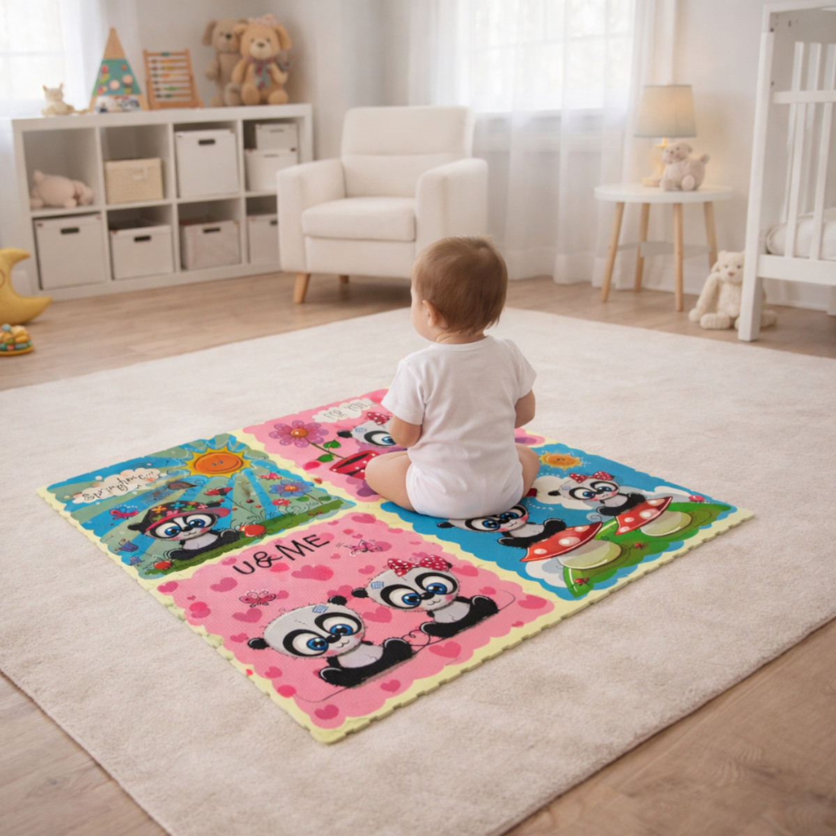 Дитячий килимок-пазл розвиваючий, ігровий для повзання малюків Puzzle Mat 60 х 60 см 4 шт (C 73905)