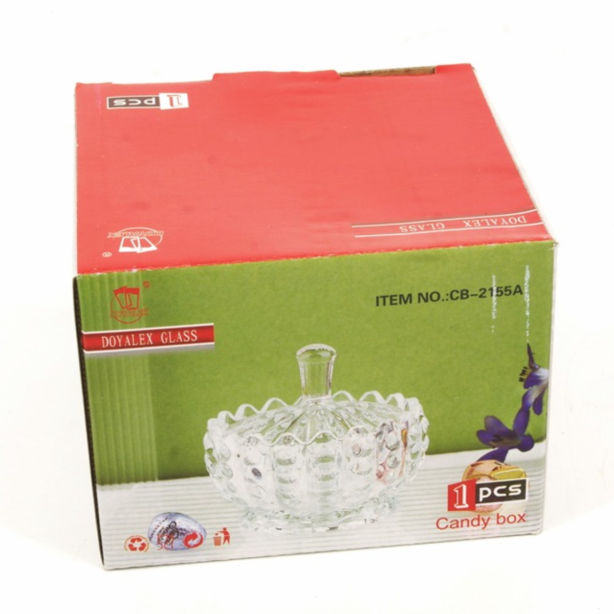 Конфетница-сахарница DOYALEX GLASS (2155) Стеклянная