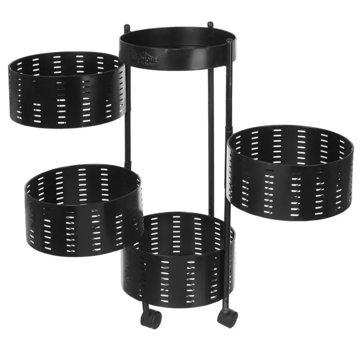 Етажерка на колесах Modern Home "Sphere" 4 яруса 33 х 81 см (R100102-BL) Чорна