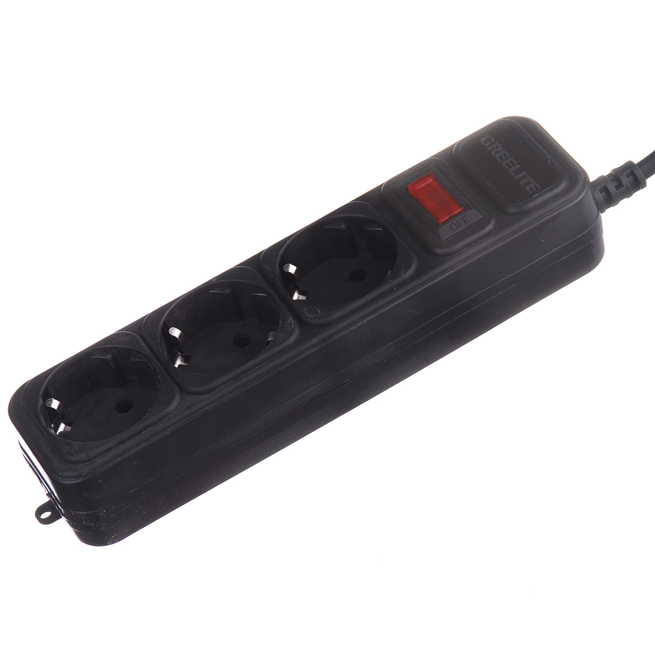 Удлинитель Greelite на 3 розетки 5 м Black