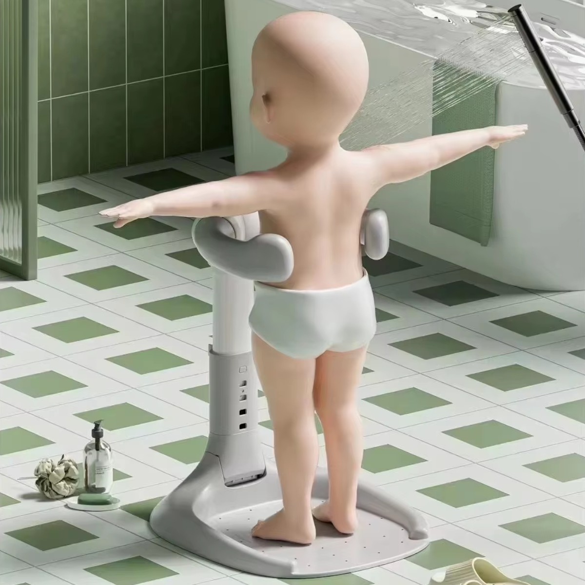 Подставка для купания с регулировкой высоты и ручками Bimbo 40 х 50 х 47 см (H-20644) Серая