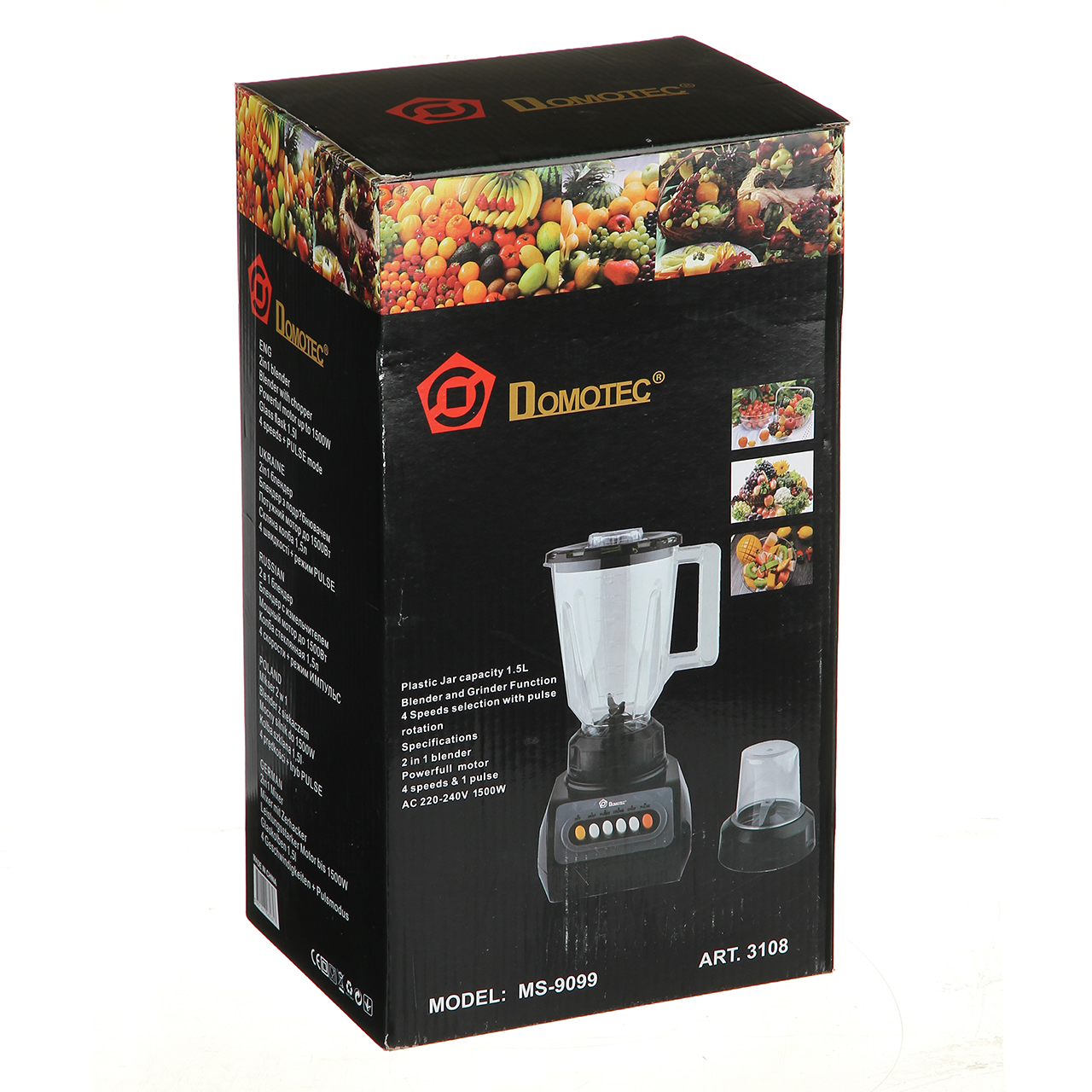 Блендер-подрібнювач з чашею Domotec 250 Ватт (MS 9099)
