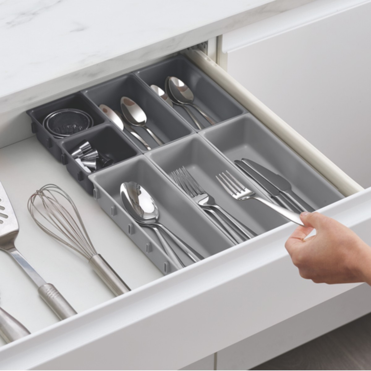 Кухонный модульный органайзер для ящиков Drawer Organizer 7 отделений 27 х 15.5 х 10 см (R93680-7)