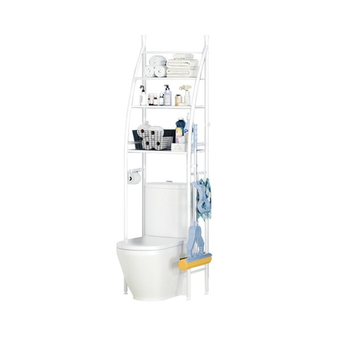 Полиця стелаж підлогова над унітазом Toilet Rack 47 х 25 х 160 см (362 TO)