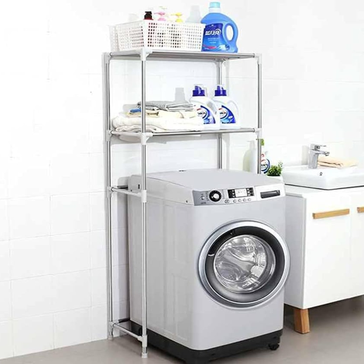 Полка стеллаж напольная над стиральной машинкой New Storage Rack (R30894)