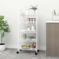 Этажерка на колесах Modern Home 5 ярусов 44 х 25 х 101 см (M50288-5W) Белая