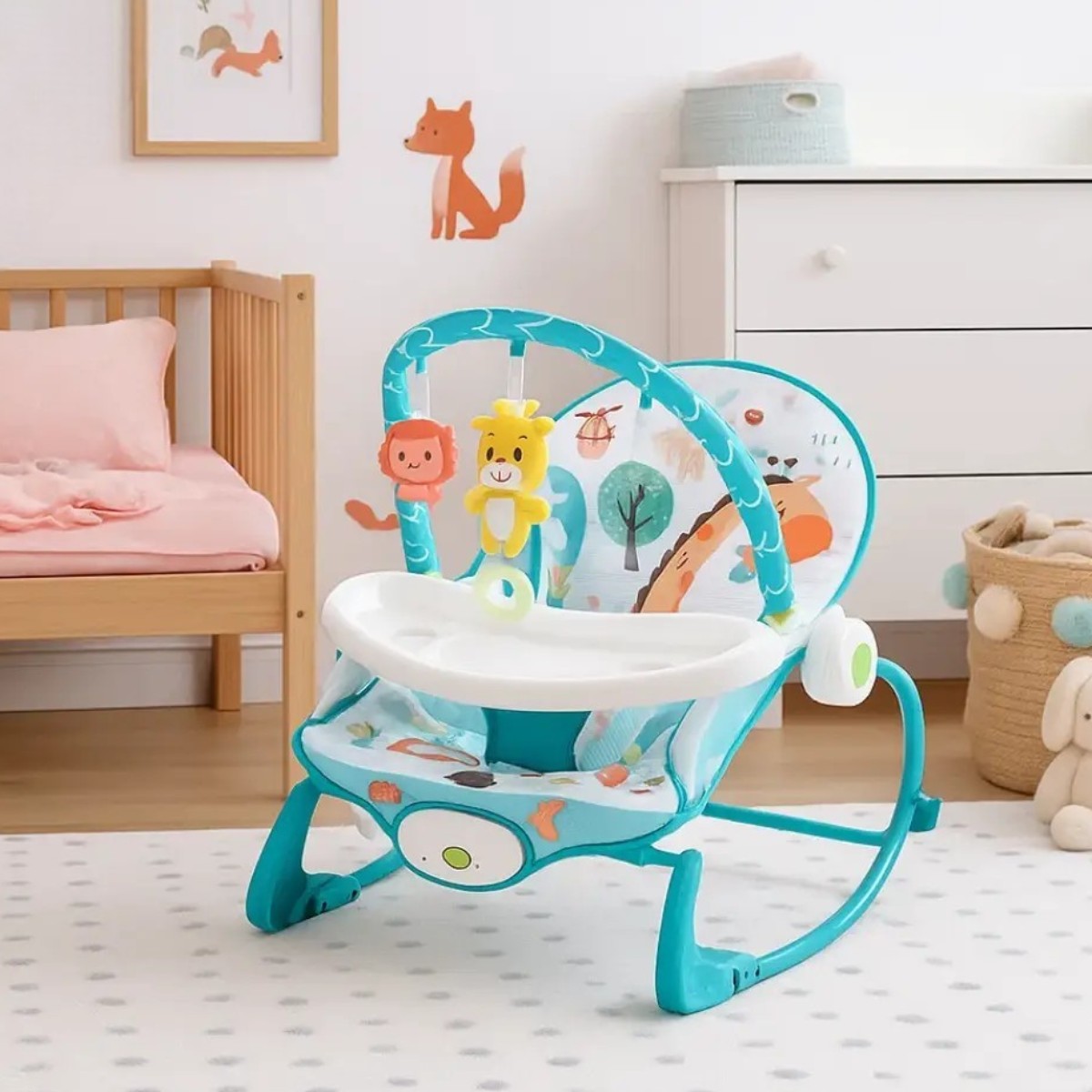 Дитячий шезлонг Hu-Baby заколисуючий центр для новонароджених дітей, дитяче крісло гойдалки (69869 B)
