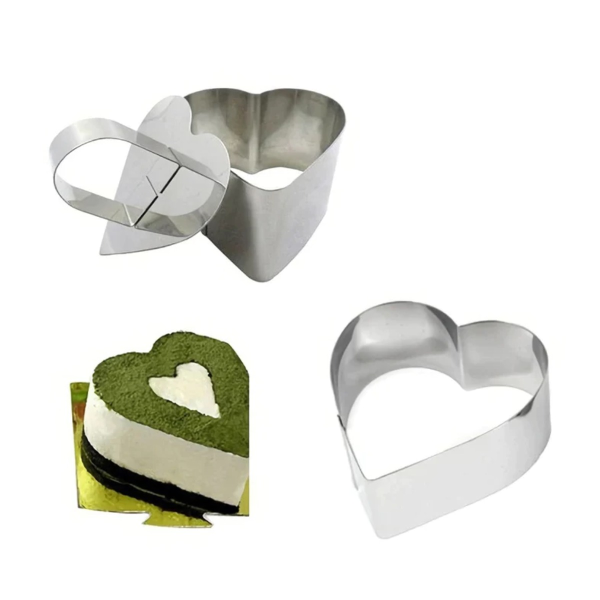 Кольца для салата и десертов MOUSSE MOLD с прессом 2 шт (135 MS) ("Сердце")