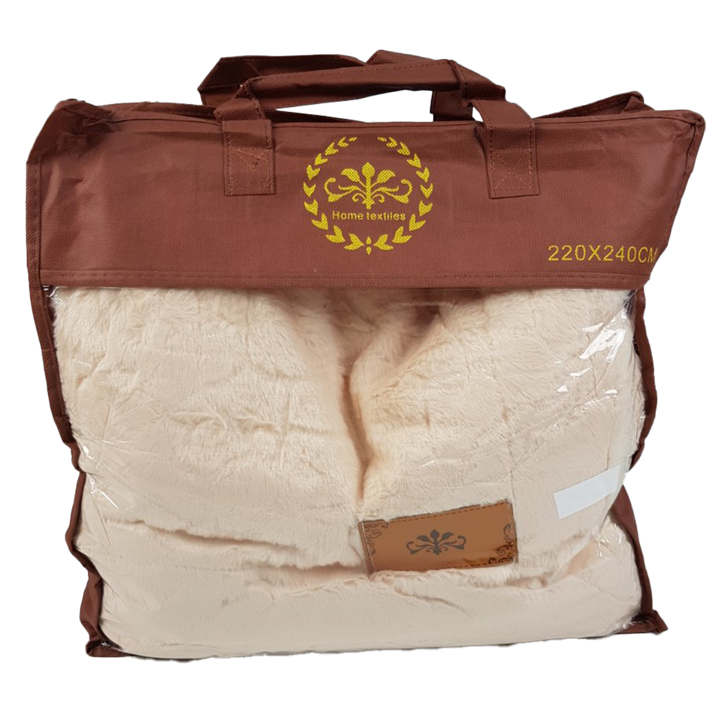 Плед покривало шиншилу HOME TEXTILES мікрофібра 220 х 240 (34649) Персиковий