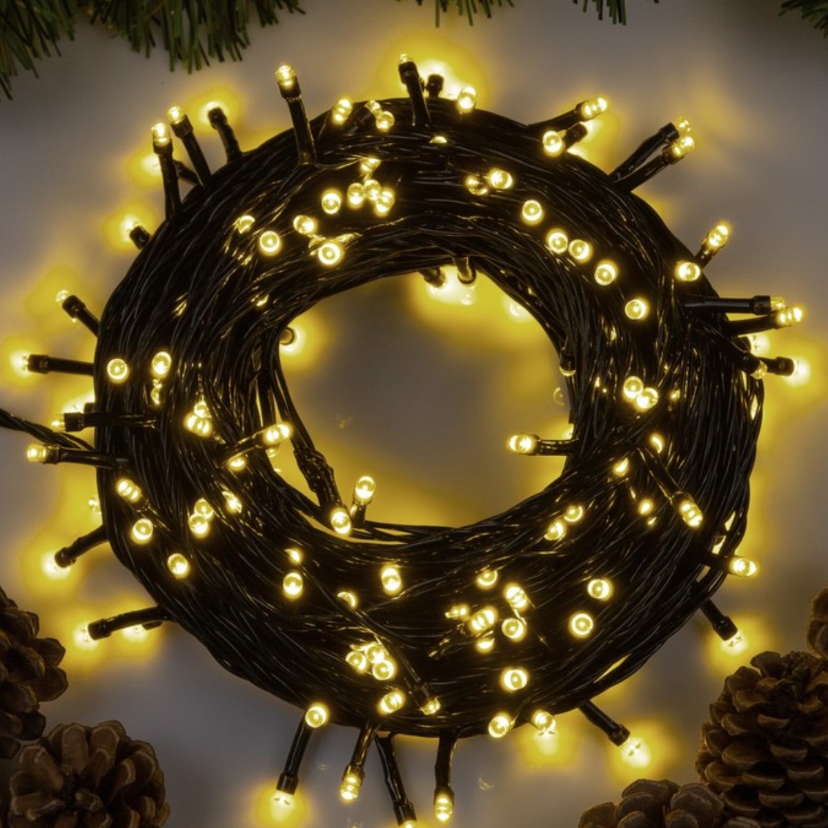 Гирлянда новогодняя Xmas 100 LED 9 м (RD7129) Теплый белый