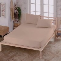 Простынь на резинке KOLOCO 180 х 200+25 см + 2 налочки 50 х 70 см (40914) Светло-коричневый