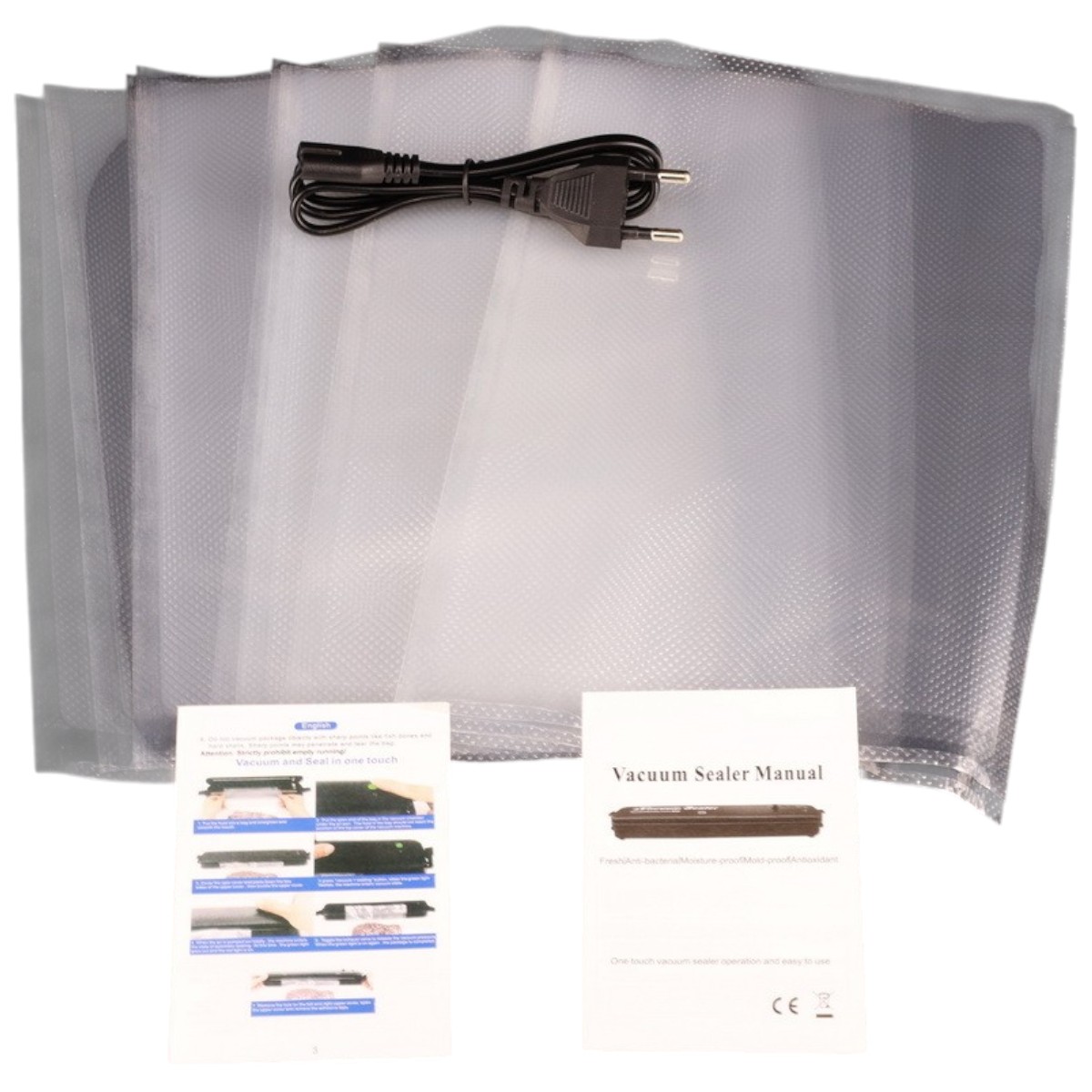 Вакууматор побутовий для продуктів харчування Vacuum Sealer 90W вакуумний пакувальник + 10 пакетів (383 VC)
