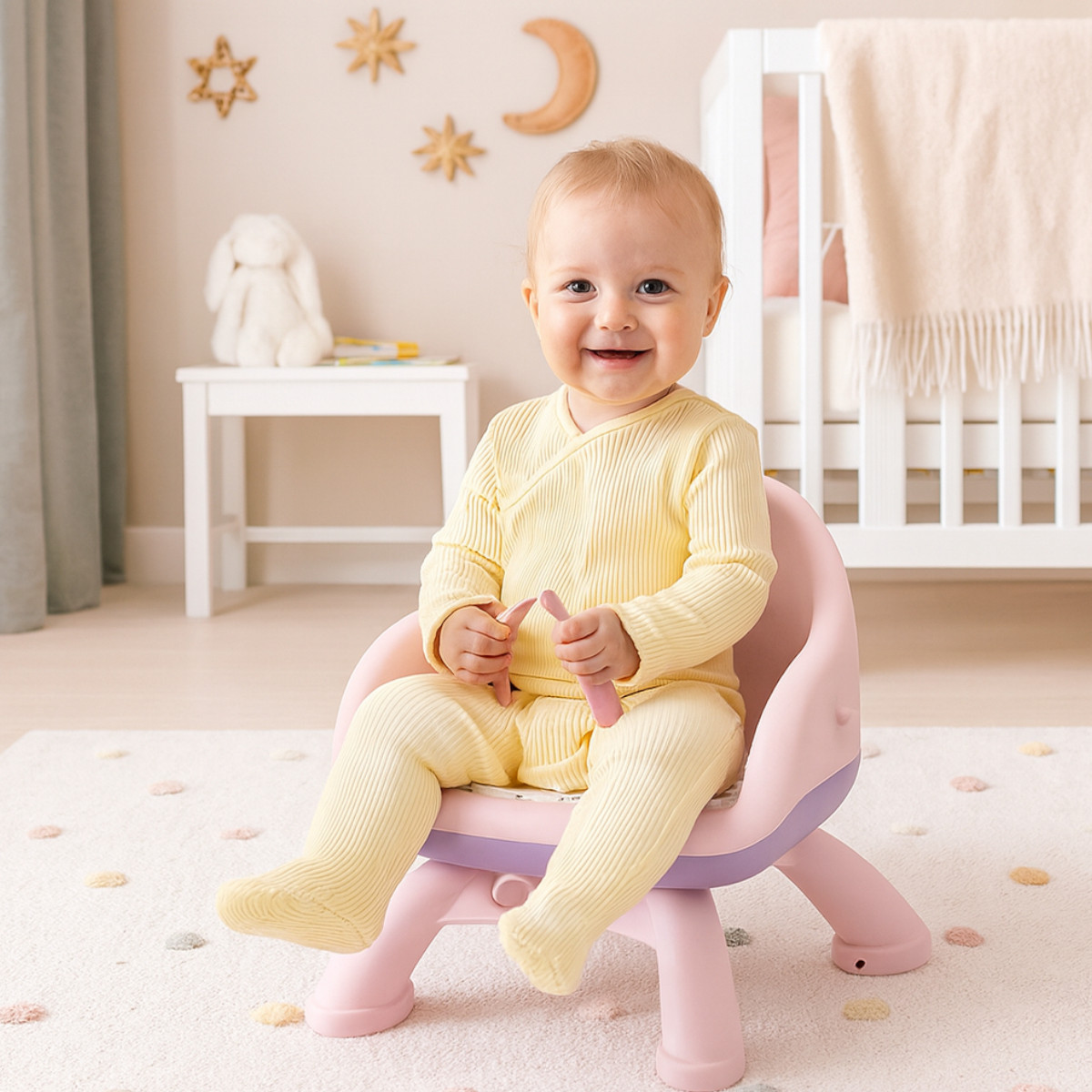 Стільчик для годування Bimbo 45 х 37 х 38 см (BM-93497) Рожевий з фіолетовим