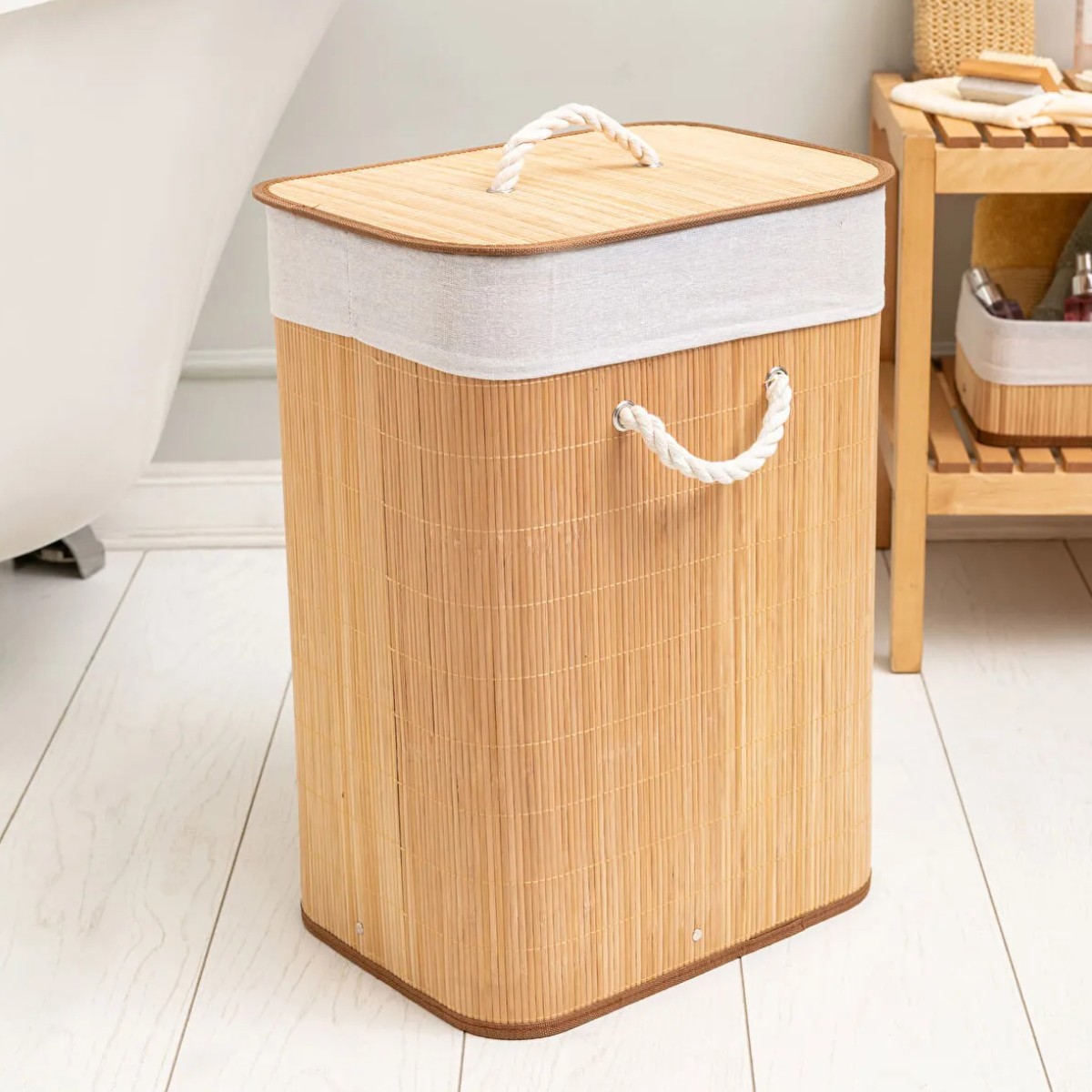 Бамбуковая корзина для белья Bamboo Laundry с крышкой 40 х 30 х 60 см (R35874)