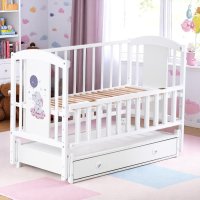Кроватка детская маятник опускной борт + ящик TOYS ЛИЛИ 