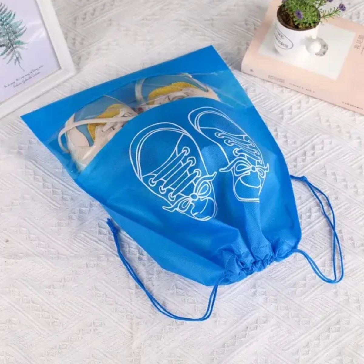 Чехол для хранения и перевозки обуви Shoe Bag на затяжках, с окошком 32 х 44 см (WW58742-4)