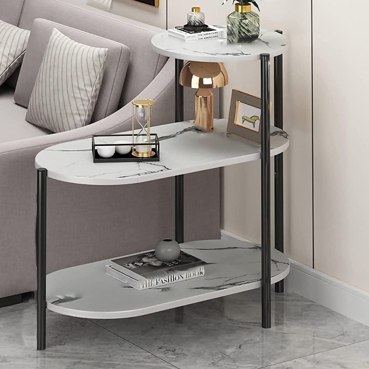 Стіл журнальний Modern Home 3 яруси 65 х 40 х 62 см (M50271-W) Білий