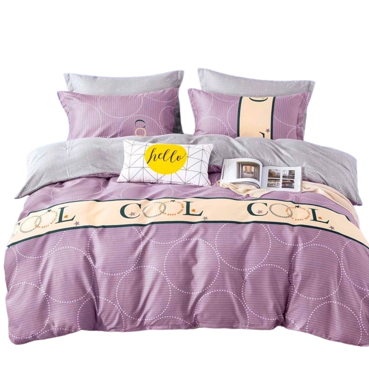 Комплект постельного белья полуторный ZMW "Home Textiles" (37633) Cool на сиреневом