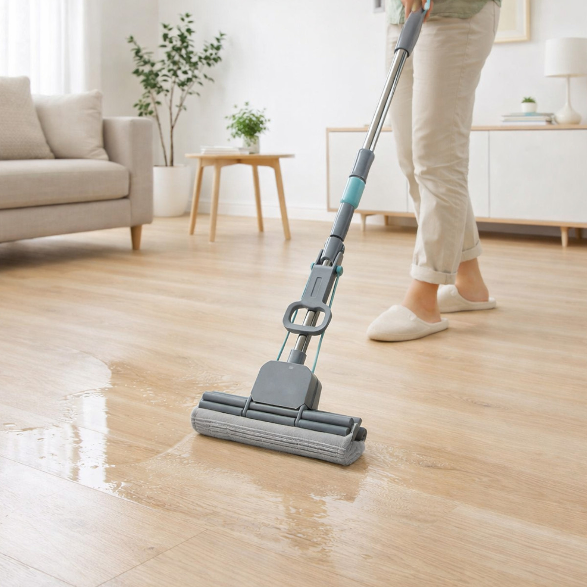 Швабра роликовая для уборки Cleaning Mop с двойным отжимом 125 х 28 см (MH-4933)
