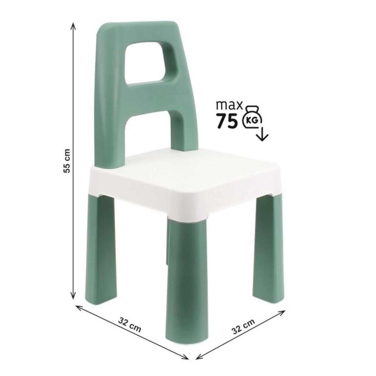 Детский стульчик пластиковый Technok Toys 32 х 32 х 55 см (0181) Ментоловый