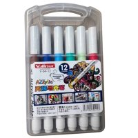 Набор акриловых маркеров Yulin Acrylic Marker 12 шт (Y-04-12)