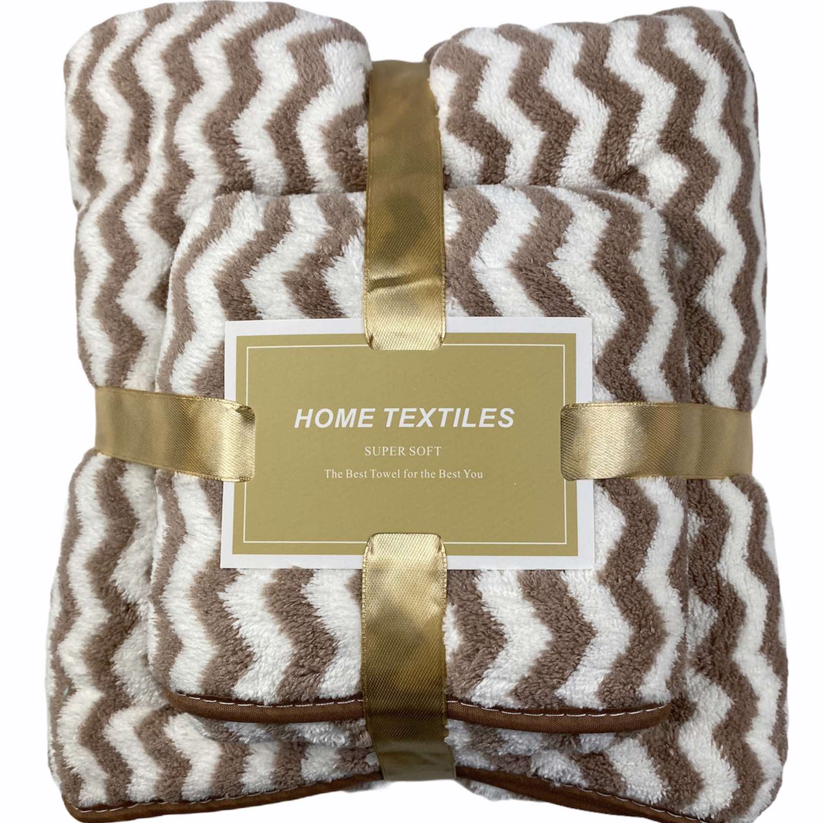 Набір рушників HOME TEXTILES мікрофібра 140 х 70 та 75 х 35 см (29164) Зигзаг
